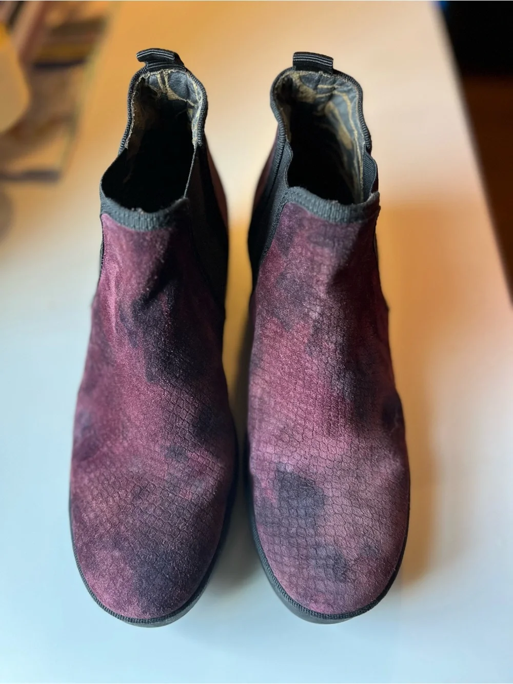 Fly London Byne Suede Chelsea Wedge Booties